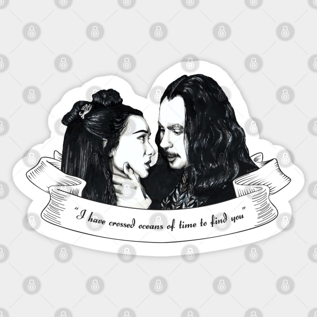 Dracula and Mina Sticker by Pendientera